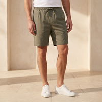 Men Linen Drawstring Shorts