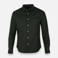 Men Basic Oxford Shirt Long Sleeve Spandex
