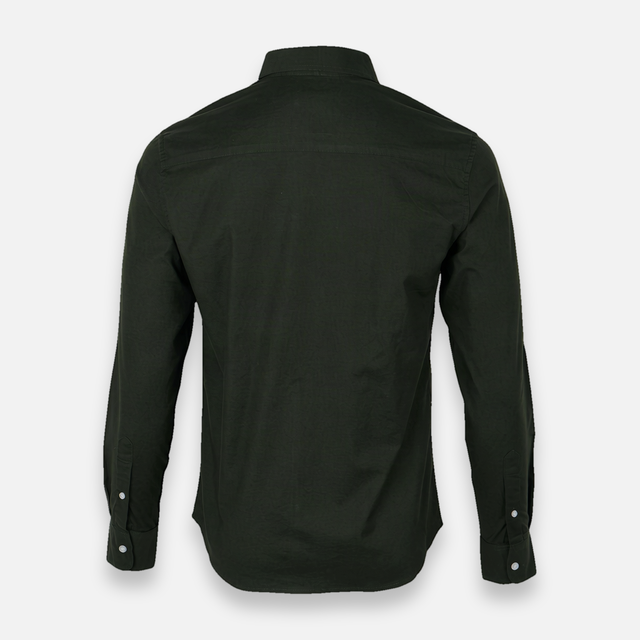 Men Basic Oxford Shirt Long Sleeve Spandex