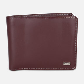 MEN BI-FOLD LEATHER WALLET WITH COIN POCKET