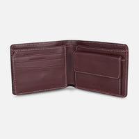 MEN BI-FOLD LEATHER WALLET WITH COIN POCKET