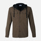 MEN HOODED LONG SLEEVE SHIRT WITH COLLAR