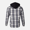 MEN HOODED LONG SLEEVE SHIRT WITH COLLAR