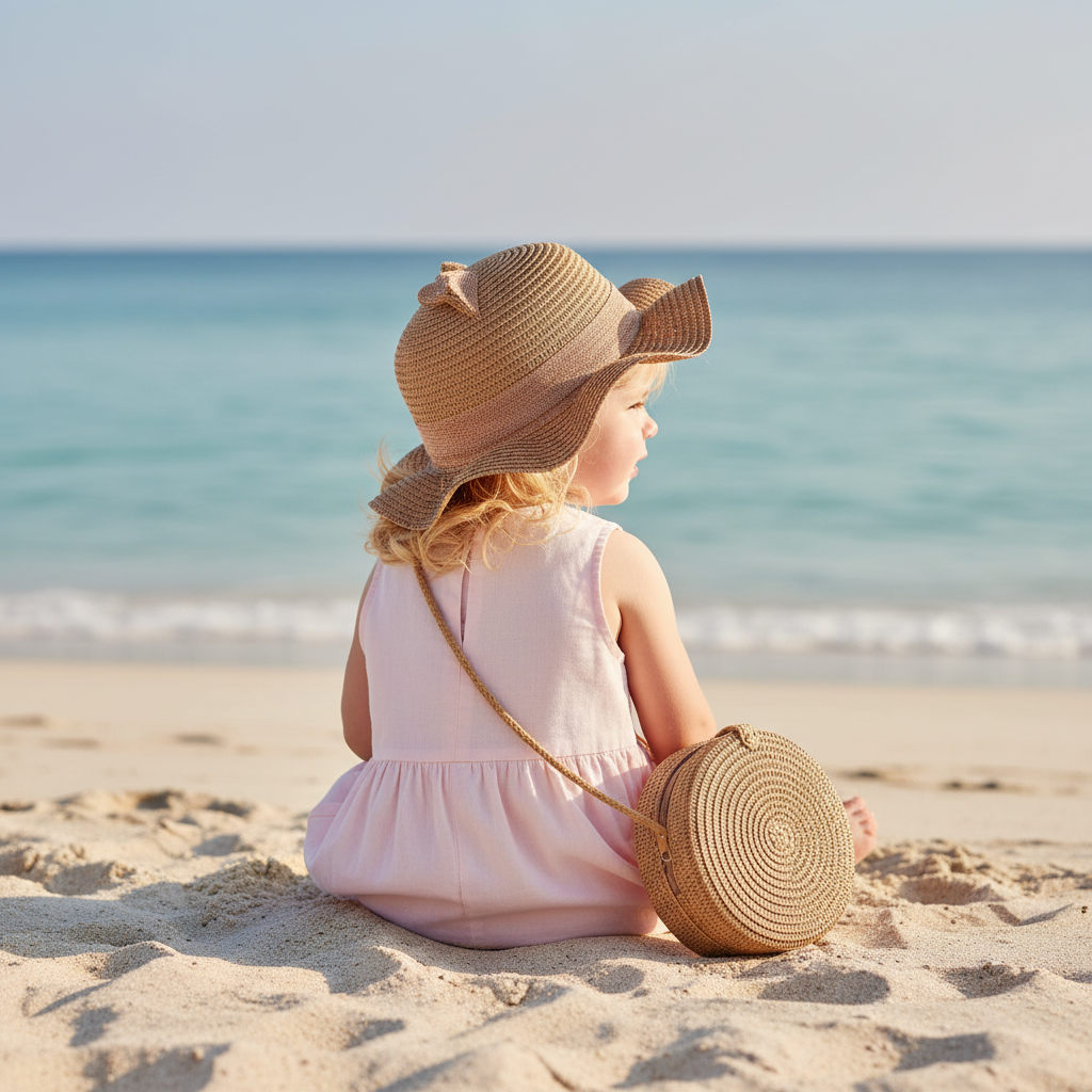 Girls Fashion Beach Hat & Bag Set