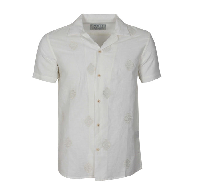 Men Linen Shirt Short Sleeves Regular Fit