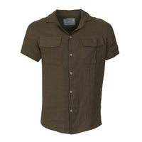 Men Linen Shirt Short Sleeves Regular Fit