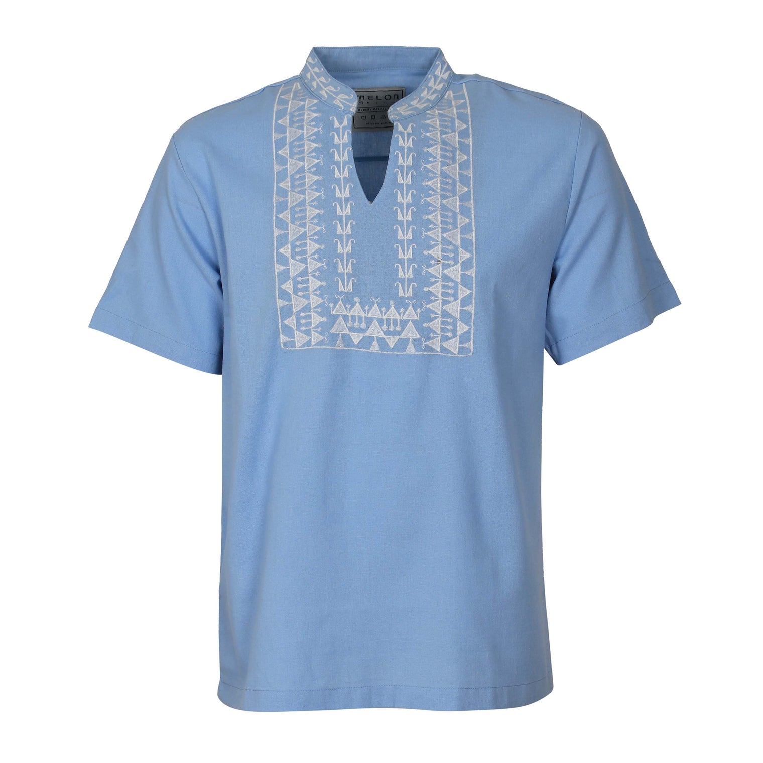 Men Linen Shirt Short Sleeves Regular Fit